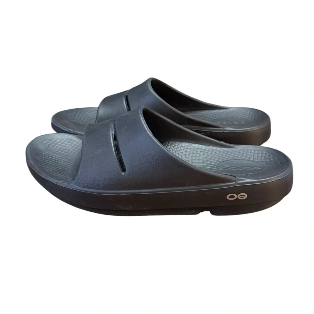 OOFOS OOahh Recovery Slide Sandals Women’s Size 8 Men’s Size 6 Black - Picture 3 of 8